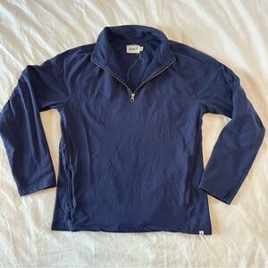 Pact Navy Organic Cotton Quarter Zip Sweatshirt Women’s Medium Long Sleeve